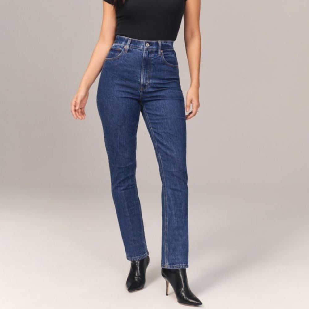 Abercrombie & Fitch Sz 34/18L Curve Love Ultra High Rise 90s Slim Straight Jean